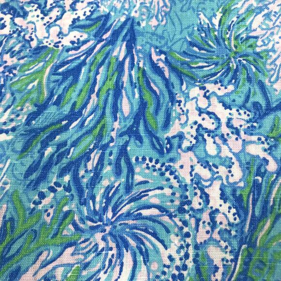 LILLY PULITZER Lagoon Linen Cover-Up Shirt Dress Women S Oversize Beach Resort - Picture 10 of 16